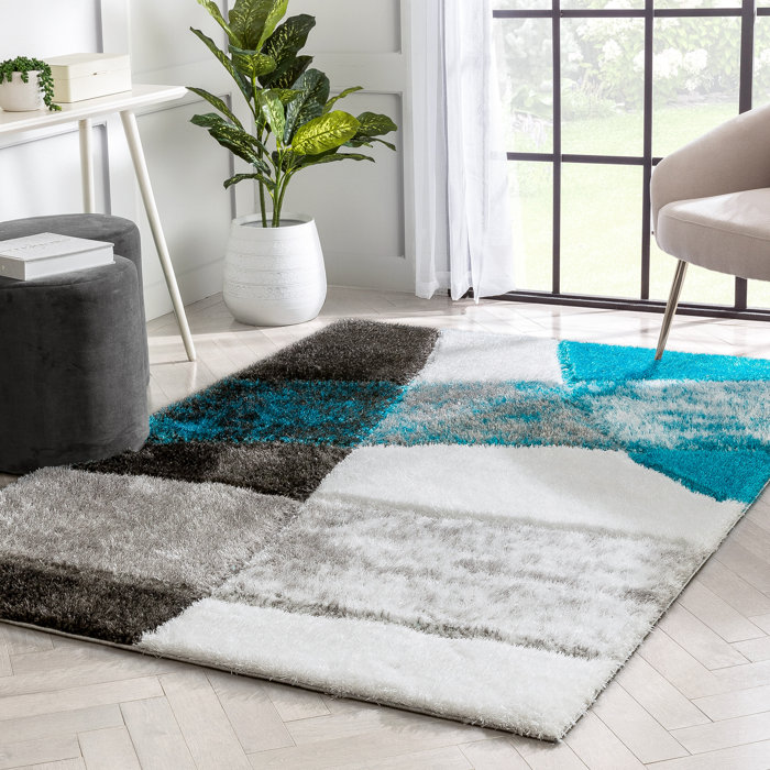 Well Woven Teal Gray Area Rug & Reviews Wayfair
